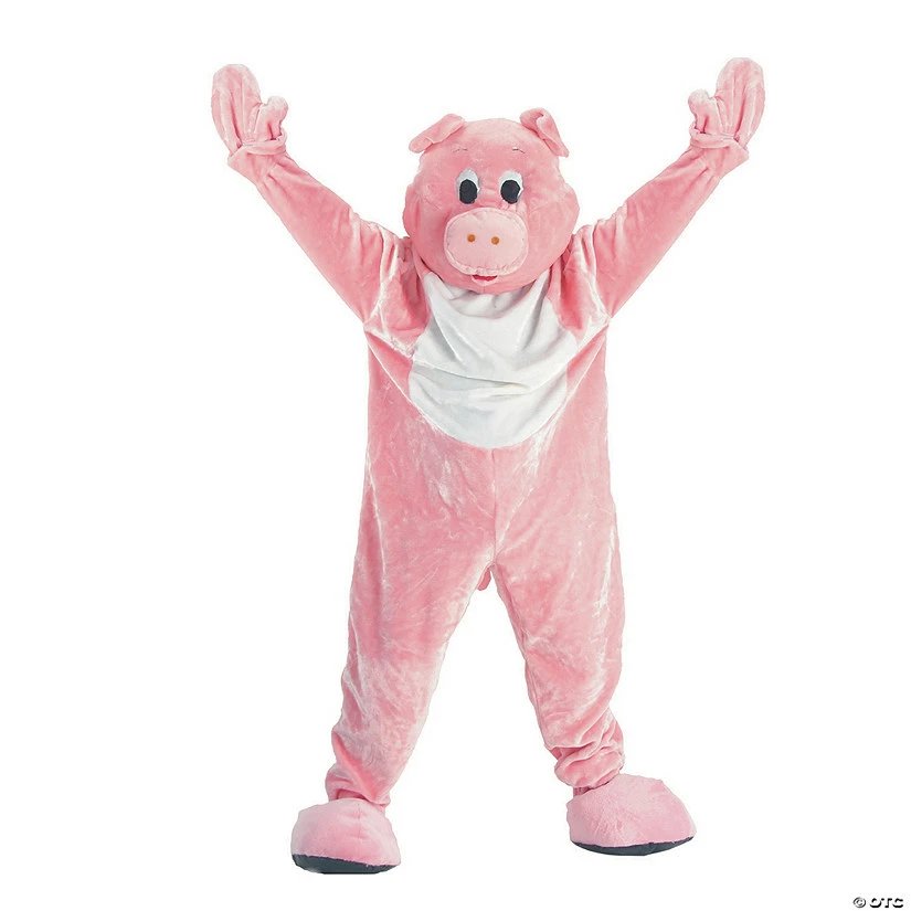 Discount π Adult's Plush Pink Pig Mascot Costume β¨