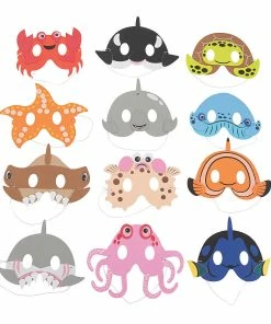 Best Pirce 🔔 Aquatic Animal Face Masks- 12 Pc. 😍