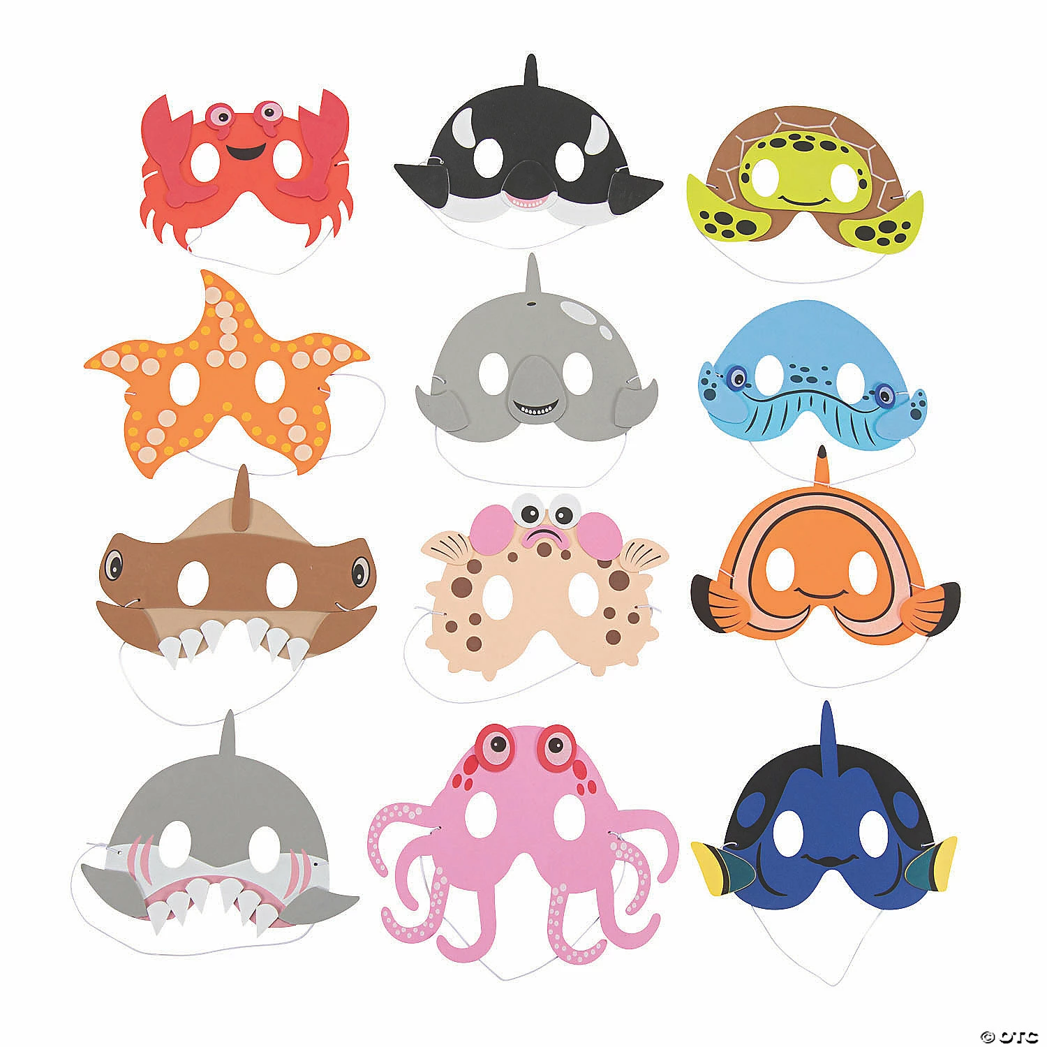 Best Pirce ๐ Aquatic Animal Face Masks- 12 Pc. ๐